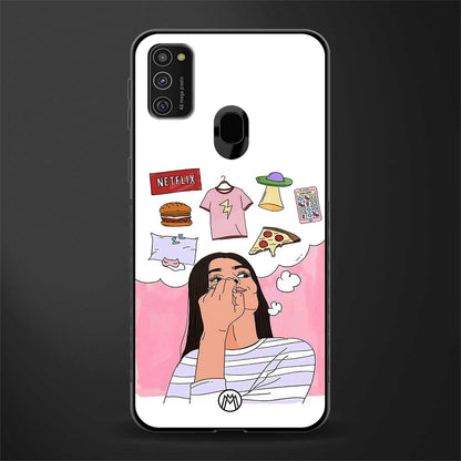 netflix and chill glass case for samsung galaxy m21 image