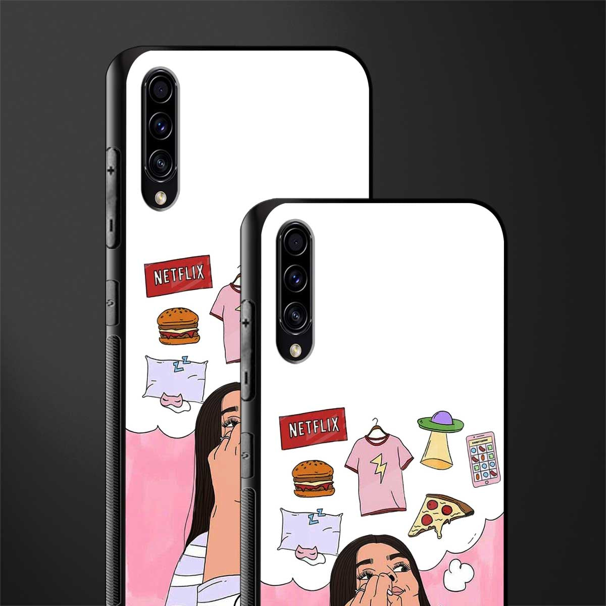 netflix and chill glass case for samsung galaxy a50s image-2