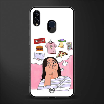 netflix and chill glass case for samsung galaxy a20 image
