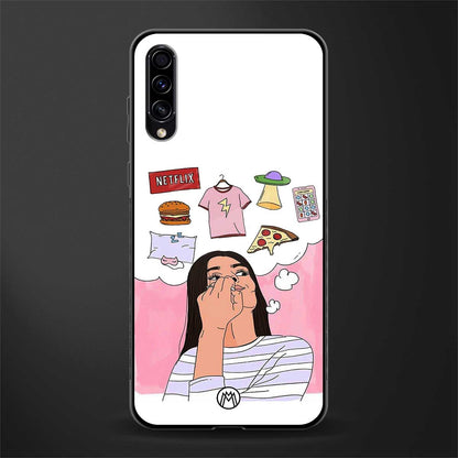 netflix and chill glass case for samsung galaxy a70 image