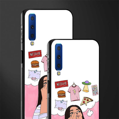 netflix and chill glass case for samsung galaxy a7 2018 image-2