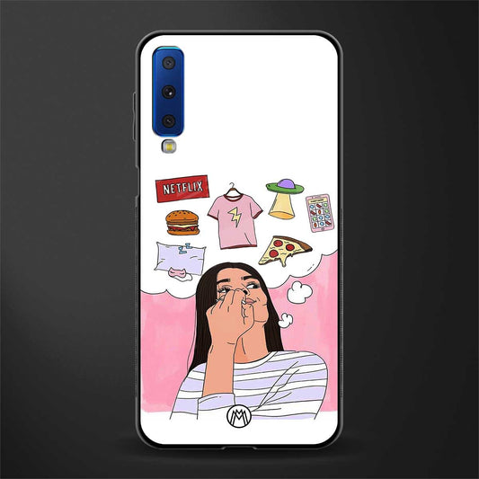 netflix and chill glass case for samsung galaxy a7 2018 image