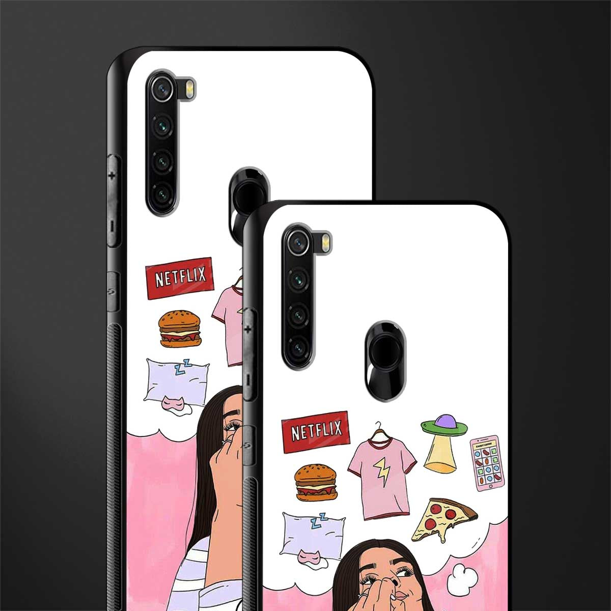 netflix and chill glass case for redmi note 8 image-2
