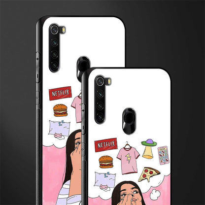 netflix and chill glass case for redmi note 8 image-2