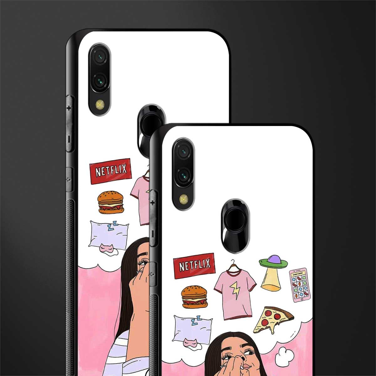 netflix and chill glass case for redmi y3 image-2