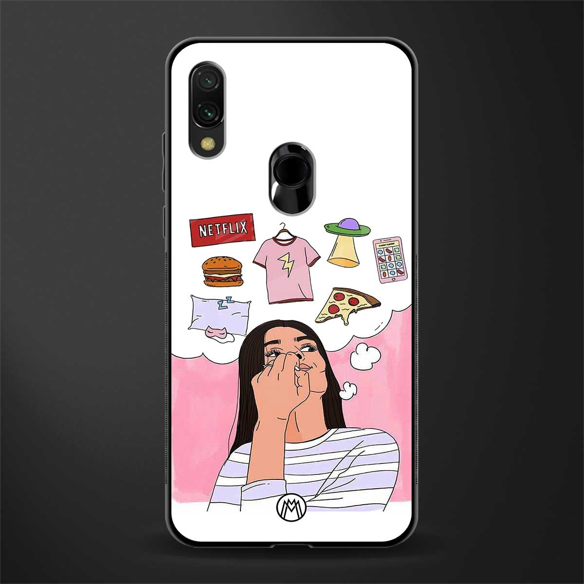 netflix and chill glass case for redmi note 7 image