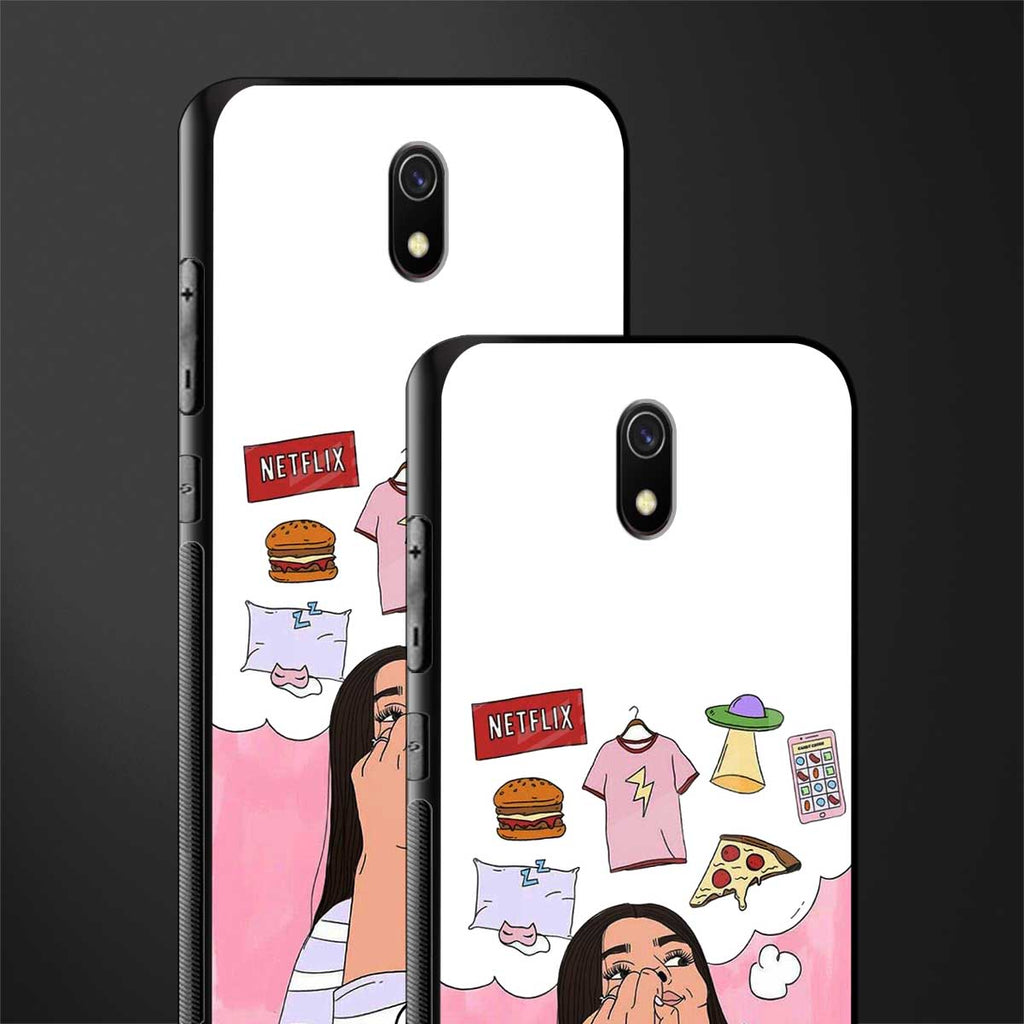 netflix and chill glass case for redmi 8a image-2