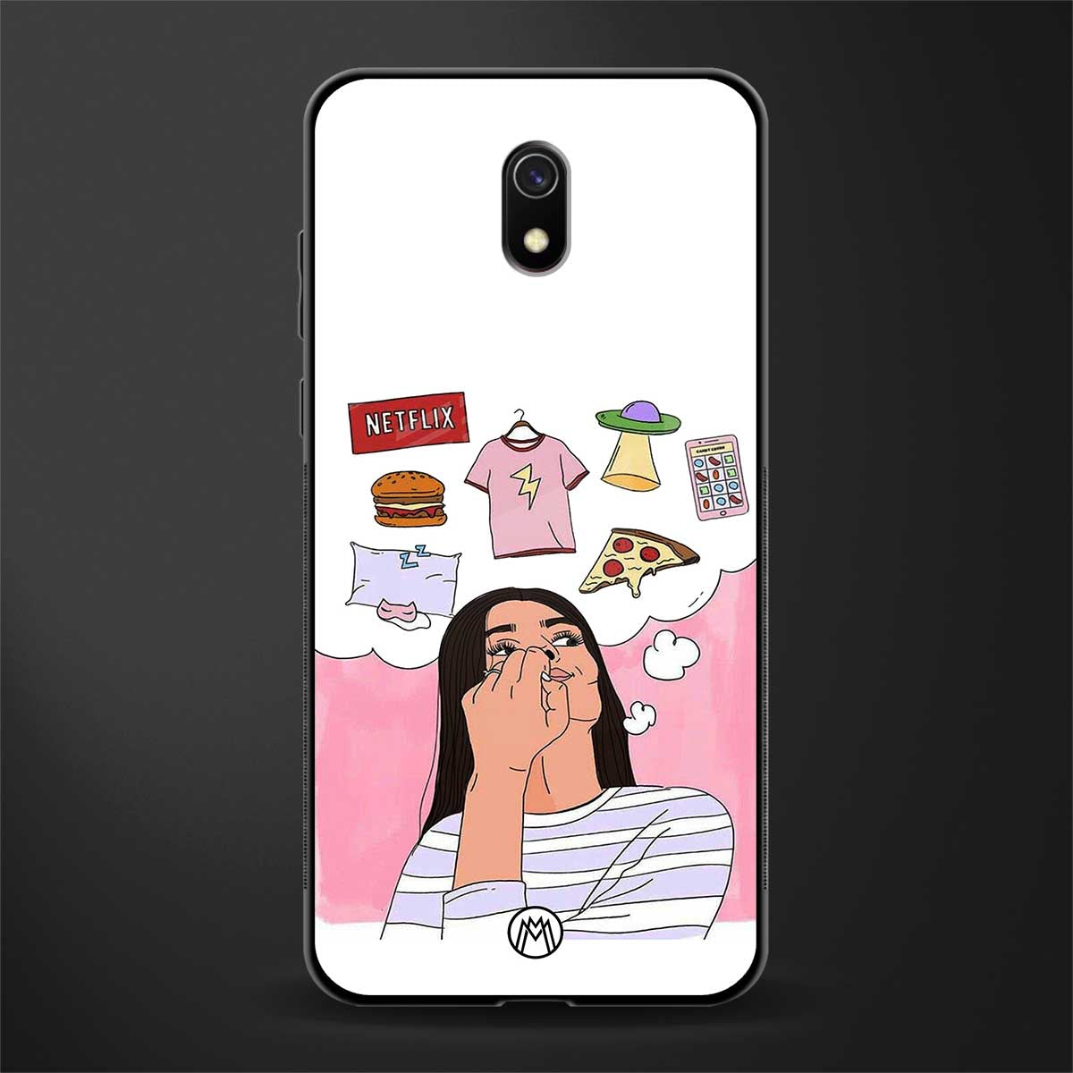 netflix and chill glass case for redmi 8a image