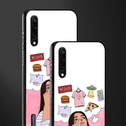 netflix and chill glass case for mi a3 redmi a3 image-2