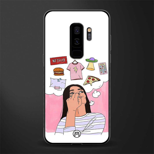 netflix and chill glass case for samsung galaxy s9 plus image