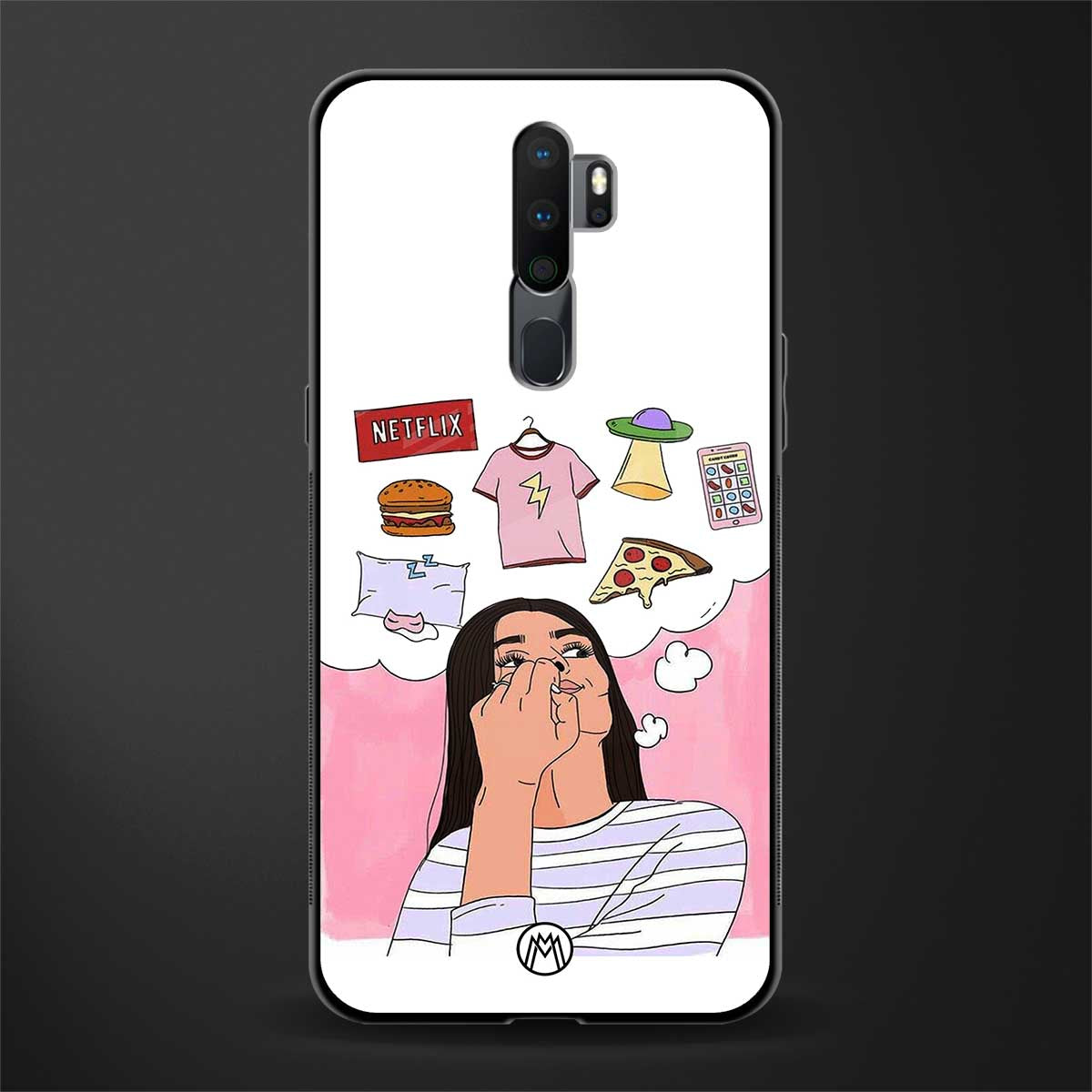 netflix and chill glass case for oppo a9 2020 image