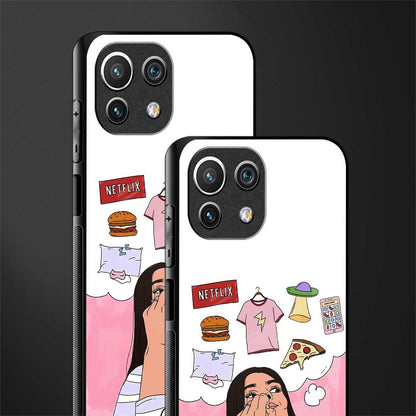 netflix and chill glass case for mi 11 lite image-2