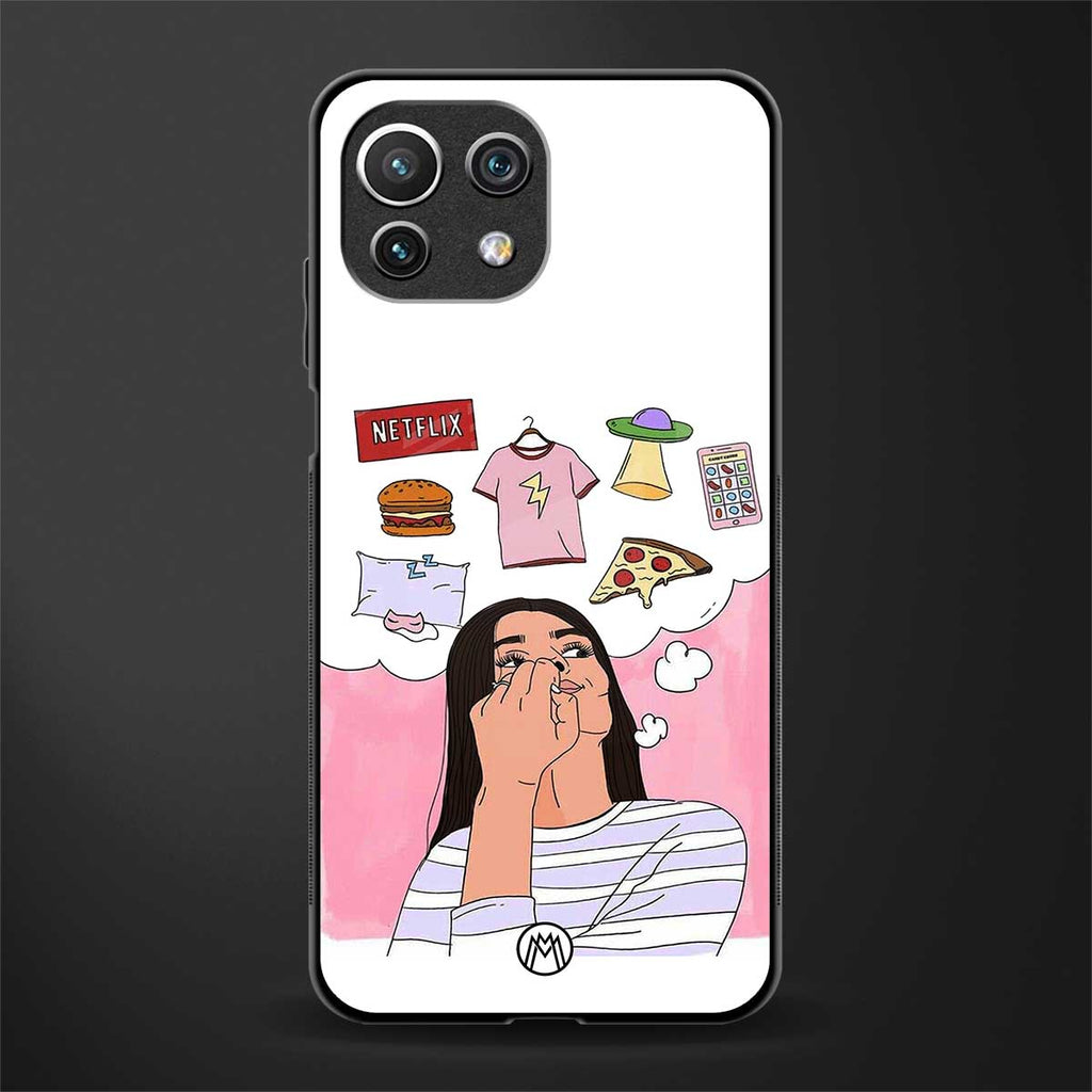netflix and chill glass case for mi 11 lite image