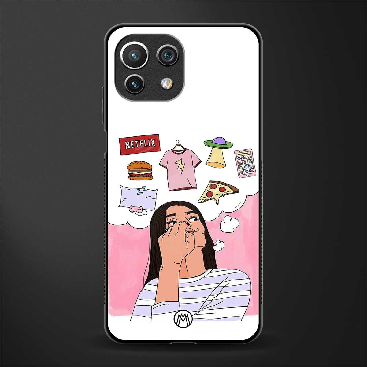 netflix and chill glass case for mi 11 lite image