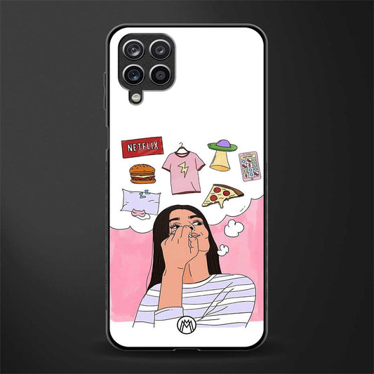 netflix and chill back phone cover | glass case for samsung galaxy a22 4g