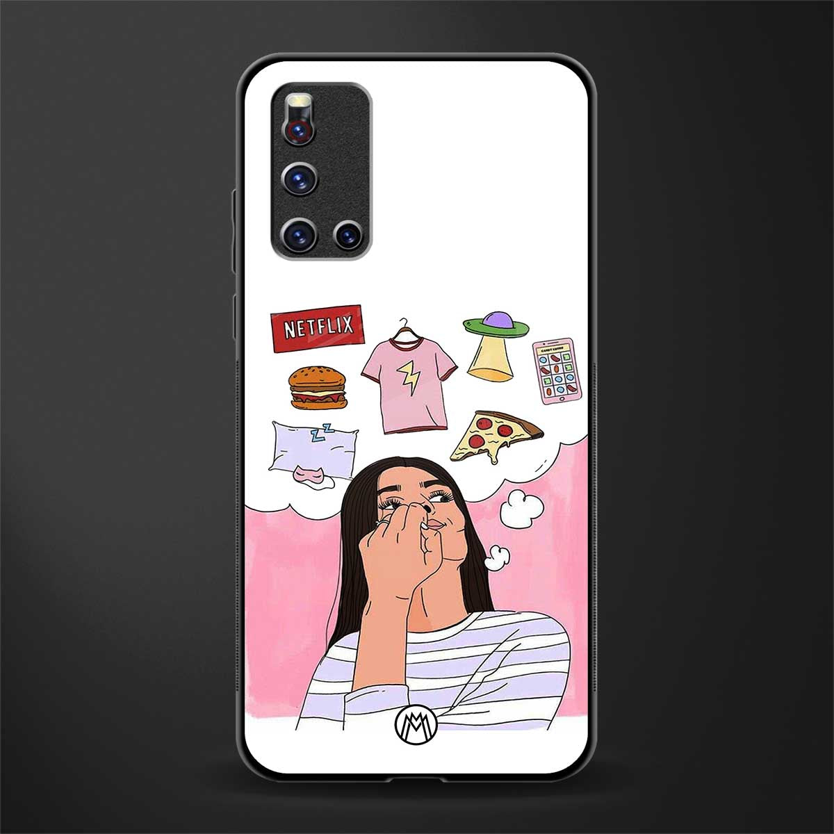 netflix and chill glass case for vivo v19 image