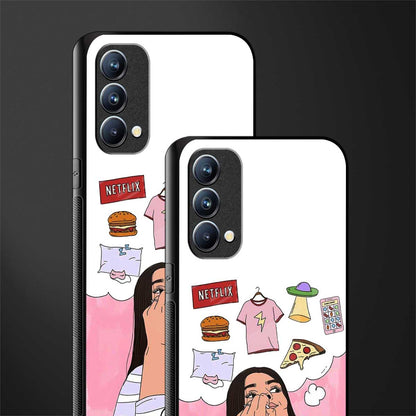 netflix and chill glass case for oppo f19 image-2