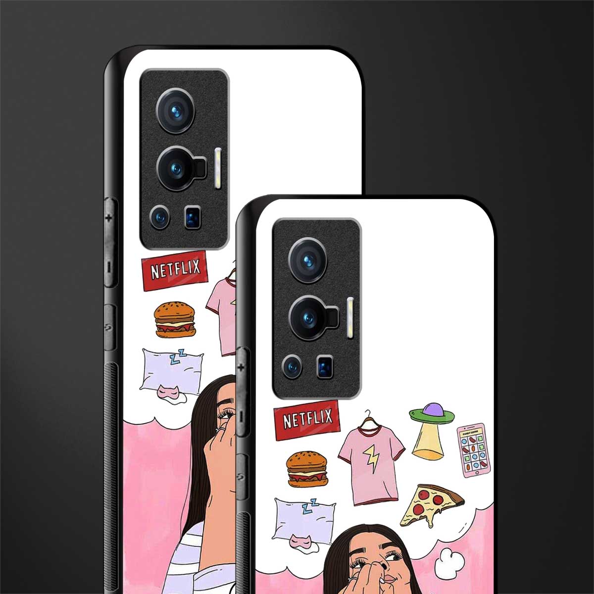 netflix and chill glass case for vivo x70 pro image-2