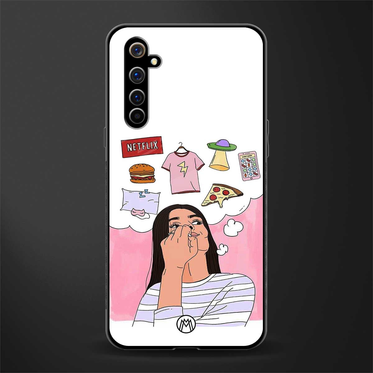 netflix and chill glass case for realme x50 pro image