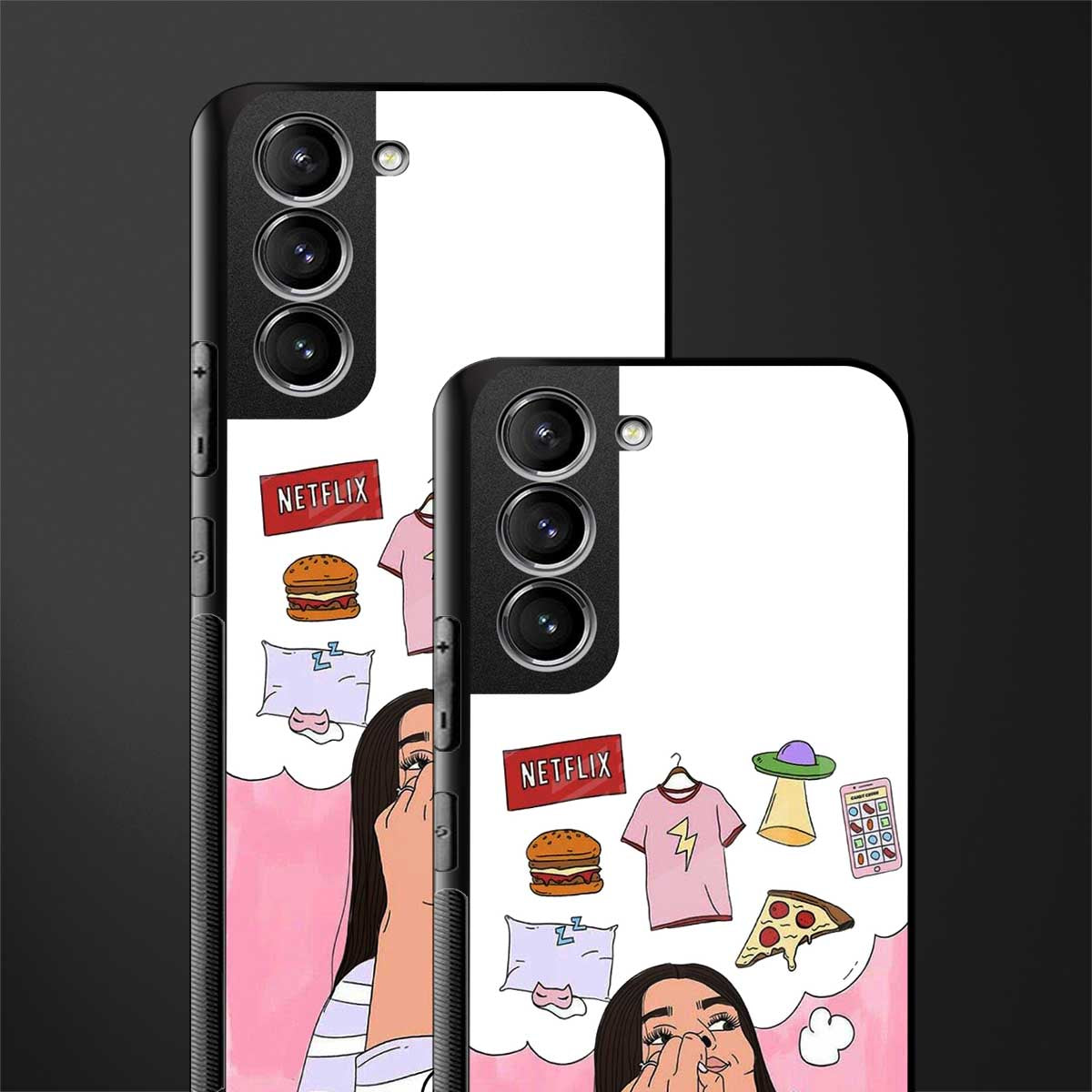 netflix and chill glass case for samsung galaxy s21 fe 5g image-2