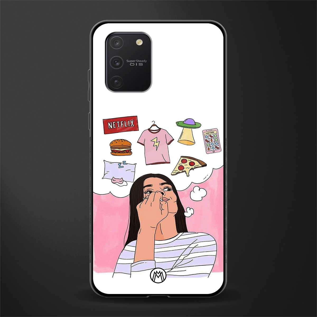 netflix and chill glass case for samsung galaxy a91 image
