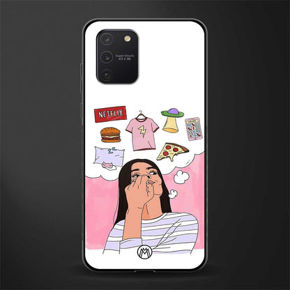 netflix and chill glass case for samsung galaxy a91 image