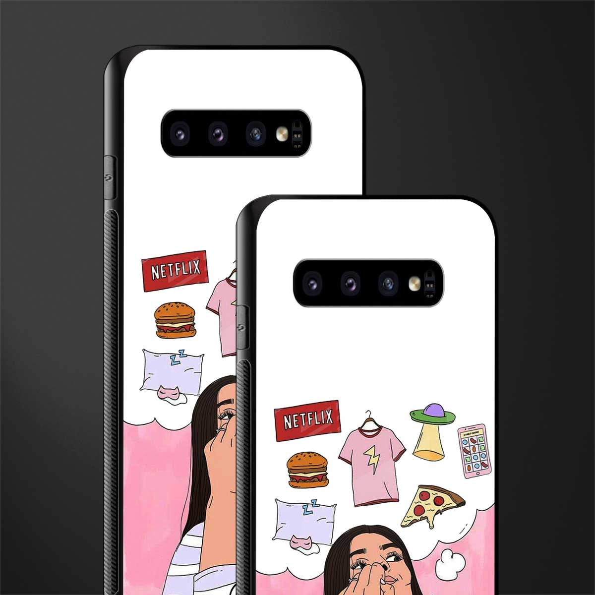 netflix and chill glass case for samsung galaxy s10 plus image-2
