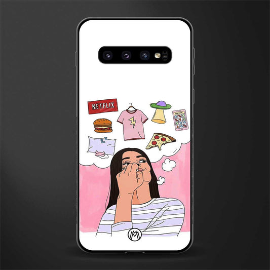 netflix and chill glass case for samsung galaxy s10 plus image