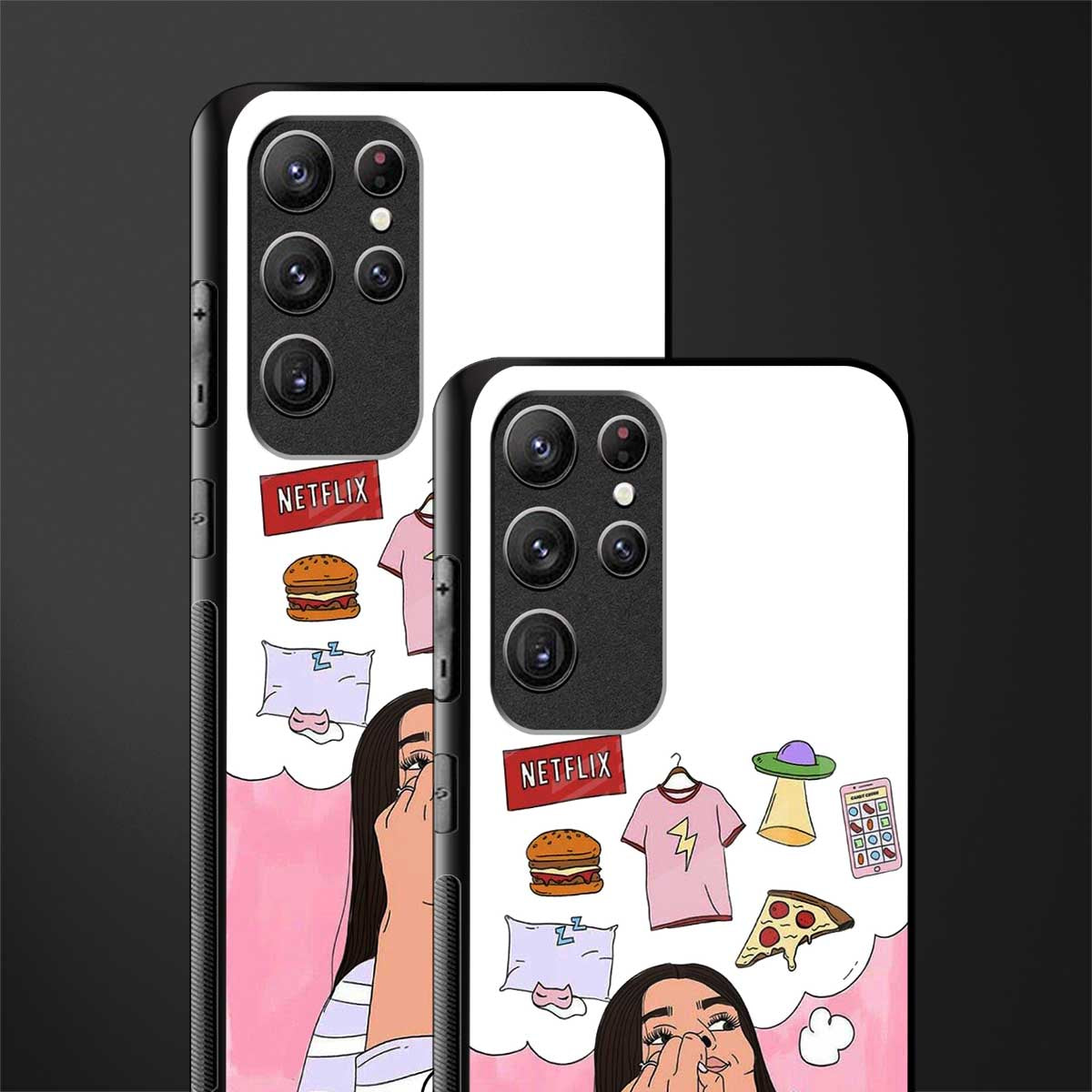 netflix and chill glass case for samsung galaxy s22 ultra 5g image-2