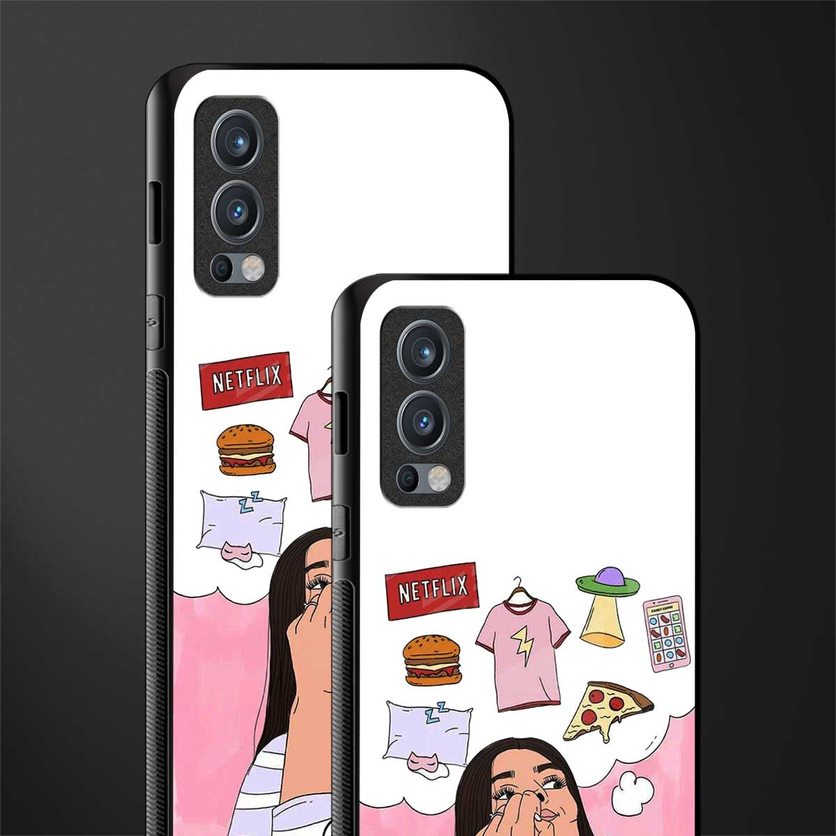 netflix and chill glass case for oneplus nord 2 5g image-2