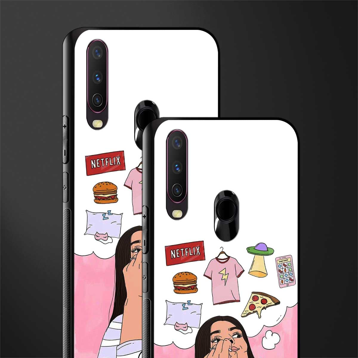 netflix and chill glass case for vivo y12 image-2