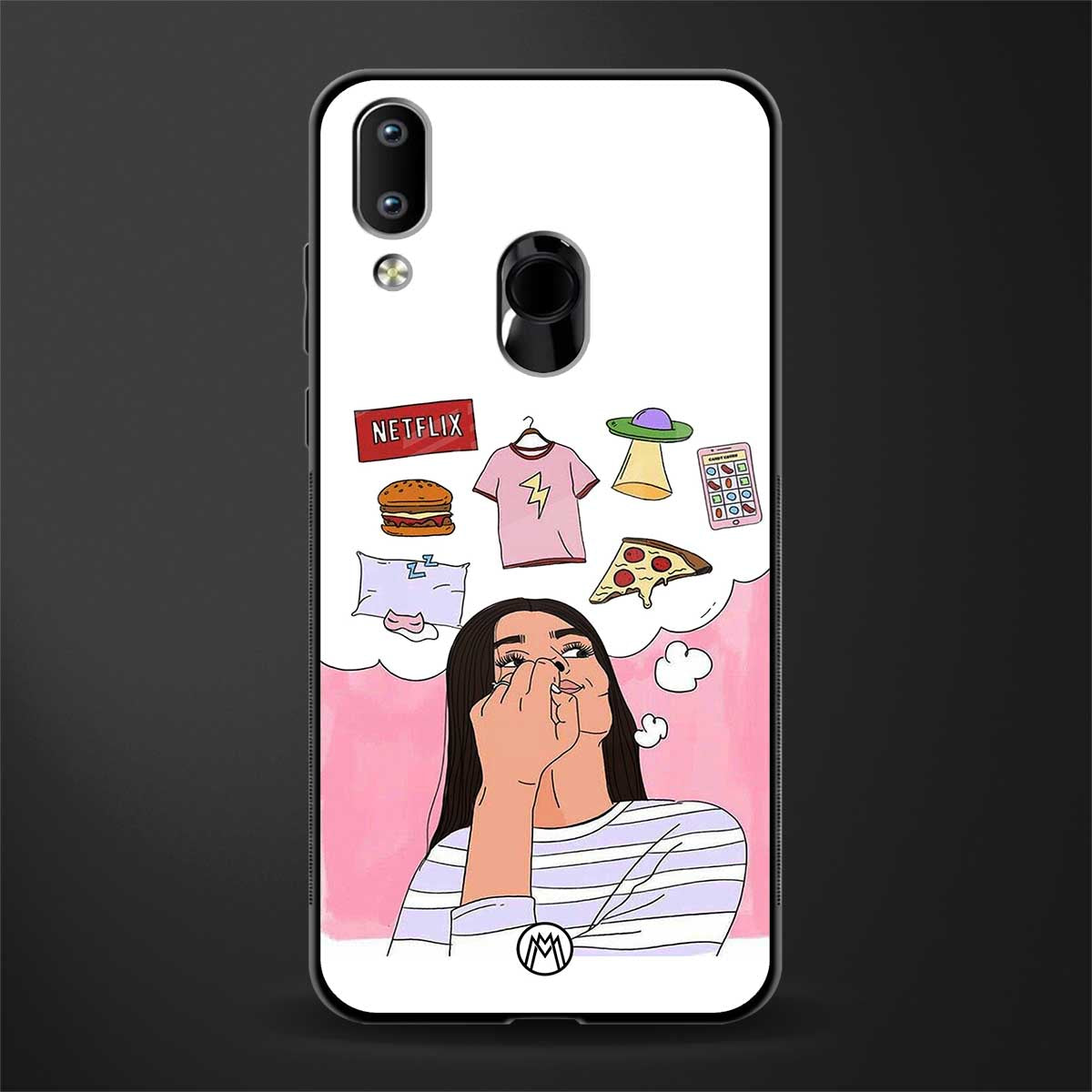 netflix and chill glass case for vivo y95 image