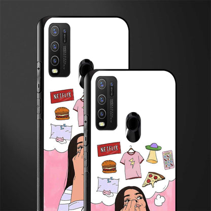 netflix and chill glass case for vivo y50 image-2