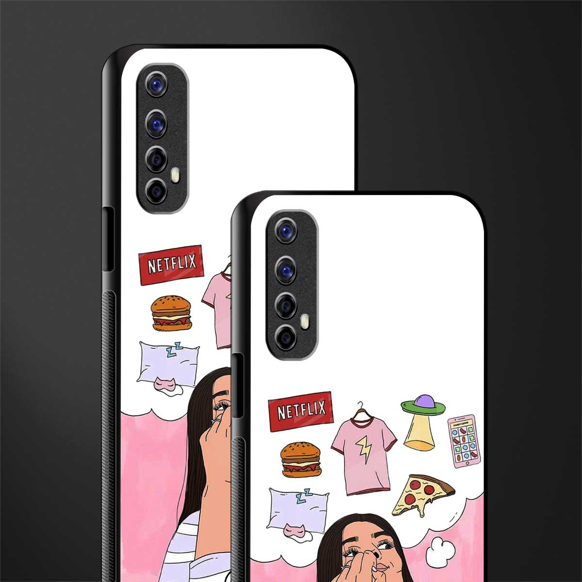 netflix and chill glass case for realme 7 image-2