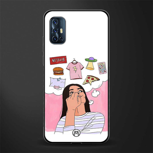 netflix and chill glass case for vivo v17 image