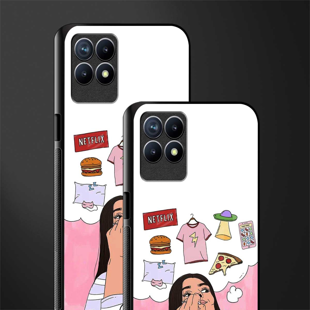netflix and chill glass case for realme narzo 50 image-2