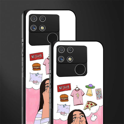 netflix and chill back phone cover | glass case for realme narzo 50a