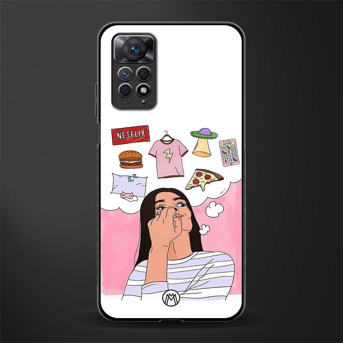 netflix and chill back phone cover | glass case for redmi note 11 pro plus 4g/5g