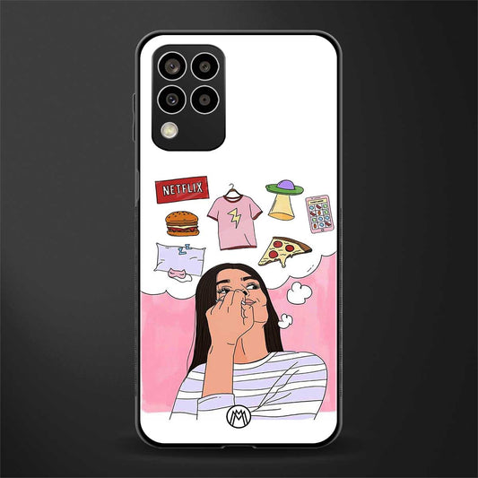netflix and chill back phone cover | glass case for samsung galaxy m33 5g