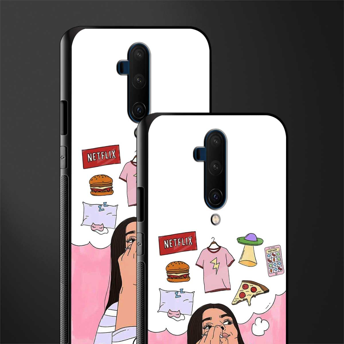 netflix and chill glass case for oneplus 7t pro image-2