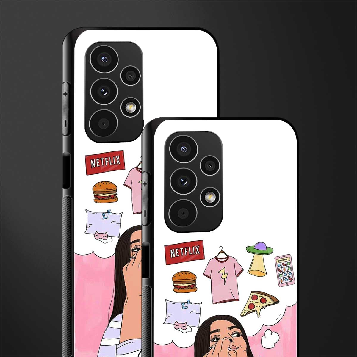 netflix and chill back phone cover | glass case for samsung galaxy a13 4g