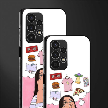 netflix and chill back phone cover | glass case for samsung galaxy a13 4g