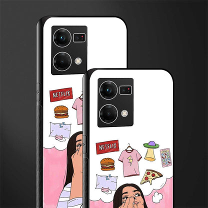 netflix and chill back phone cover | glass case for oppo f21 pro 4g