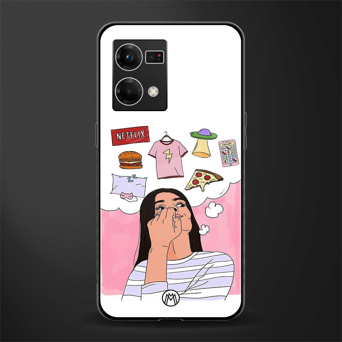 netflix and chill back phone cover | glass case for oppo f21 pro 4g