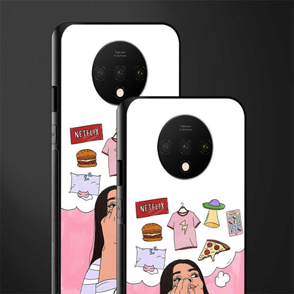 netflix and chill glass case for oneplus 7t image-2