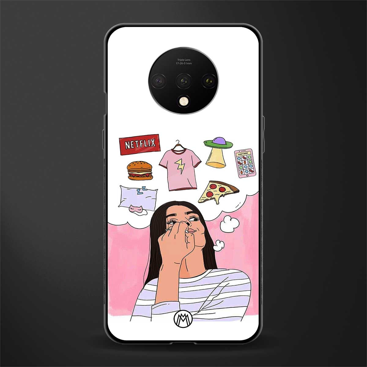 netflix and chill glass case for oneplus 7t image