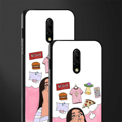 netflix and chill glass case for oneplus 7 image-2