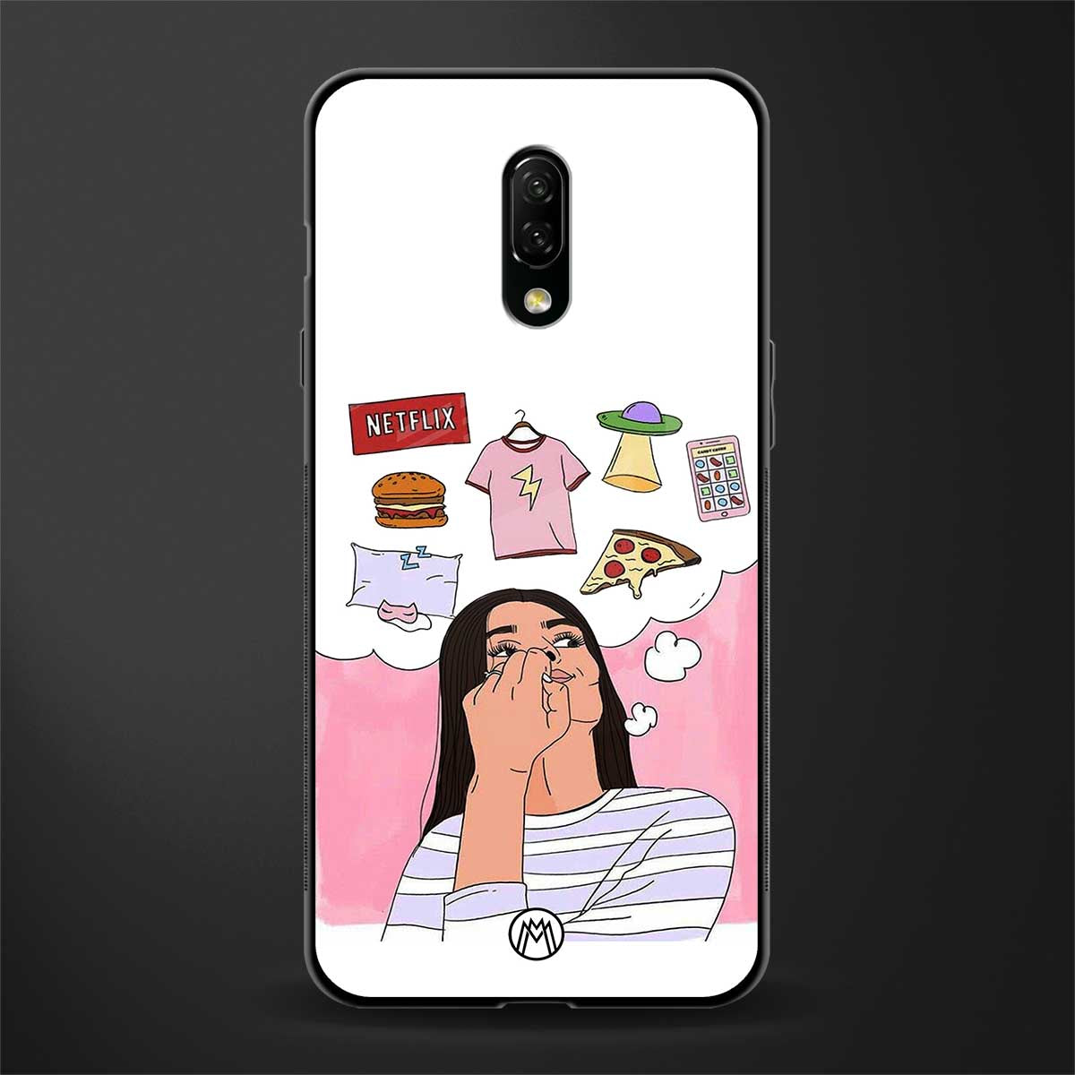 netflix and chill glass case for oneplus 7 image