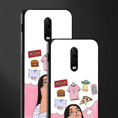 netflix and chill glass case for oneplus 6t image-2