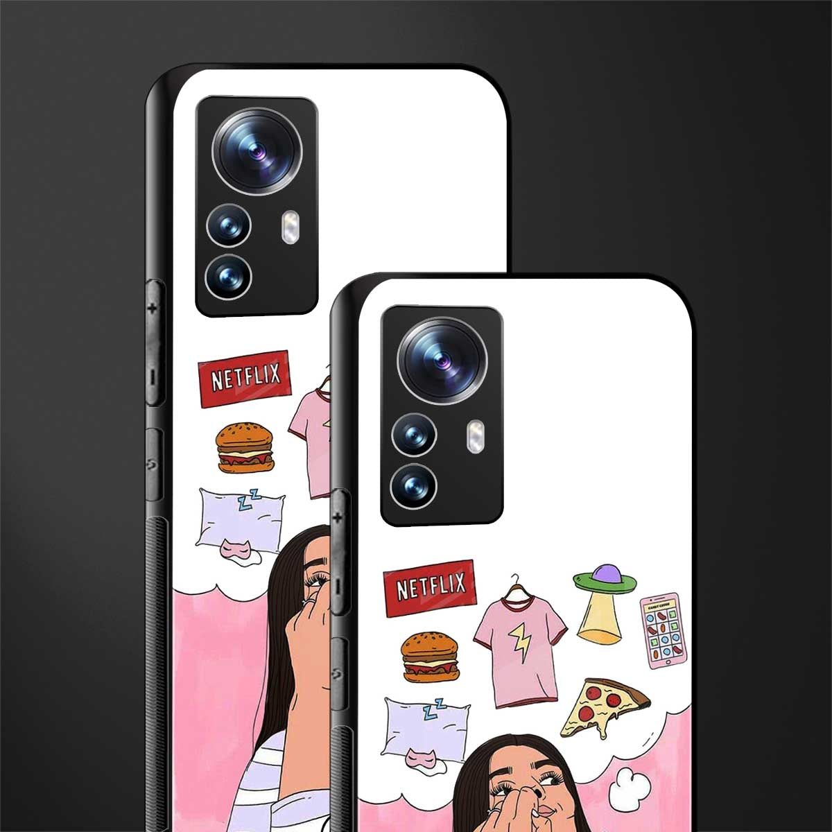 netflix and chill back phone cover | glass case for xiaomi 12 pro